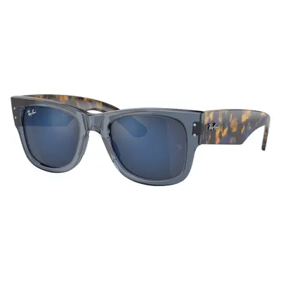 Ray-Ban Unisex Sunglass RB0840S Mega Wayfarer - Frame color: Transparent Dark Blue, Lens color: