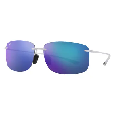 Maui Jim Unisex Sunglass B443-05CM - Frame color: Crystal Matte, Lens color: Blue Hawaii