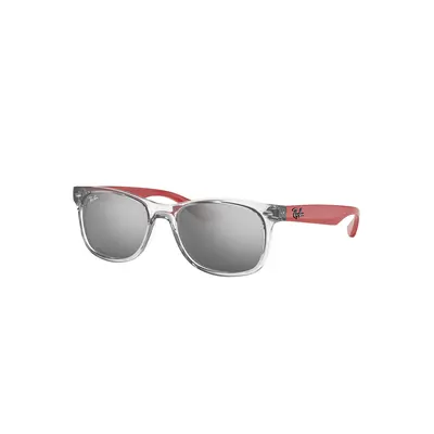 Ray-Ban Unisex Sunglass RB9052S New Wayfarer Kids - Frame color: Transparent Grey, Lens color: 