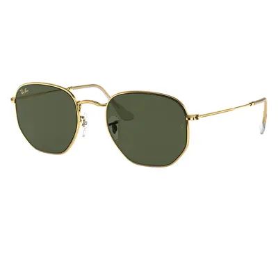 Ray-Ban Unisex Sunglass RB3548 Hexagonal - Frame color: Gold, Lens color: G-15 Green