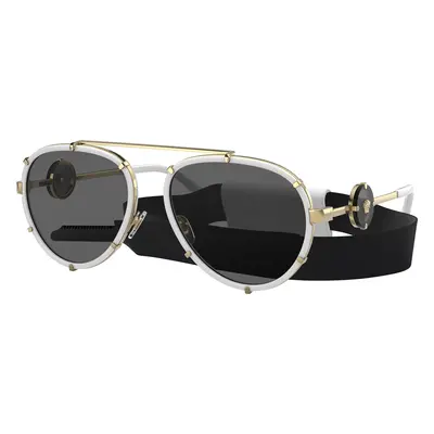 Versace Woman Sunglass VE2232 - Frame color: White, Lens color: Dark Grey