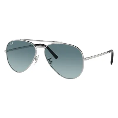 Ray-Ban Unisex Sunglass RB3625 New Aviator - Frame color: Silver, Lens color: Blue