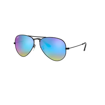 Ray-Ban Unisex Sunglass RB3025 Aviator Flash Lenses Gradient - Frame color: Black, Lens color: 