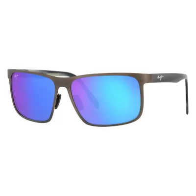 Maui Jim Man Sunglass Wana - Frame color: Dark Gunmetal, Lens color: Blue Hawaii Mirror Polariz