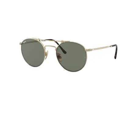 Ray-Ban Unisex Sunglass RB8147 Round Double Bridge Titanium - Frame color: Gold, Lens color: Da