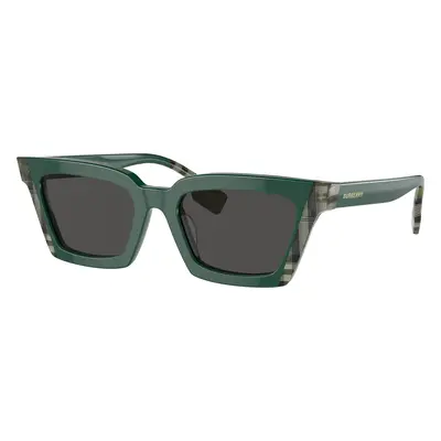 Burberry Woman Sunglass BE4392U Briar - Frame color: Green/Check Green, Lens color: Dark Grey