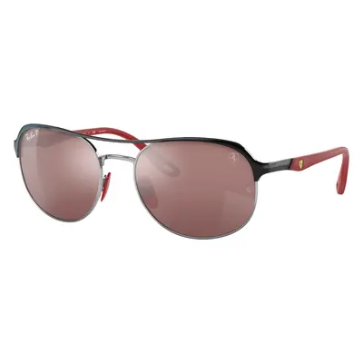 Ray-Ban Unisex Sunglass RB3685M Scuderia Ferrari Collection - Frame color: Black On Silver, Len