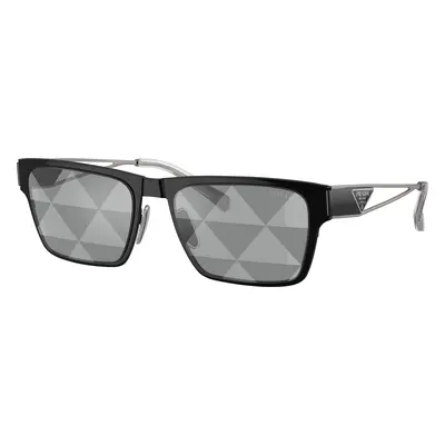 Prada Man Sunglass PR 71ZS - Frame color: Black, Lens color: Grey Tampo Triangles Silver