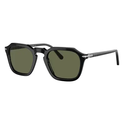 Persol Unisex Sunglass PO3292S - Frame color: Black, Lens color: Polarized Green