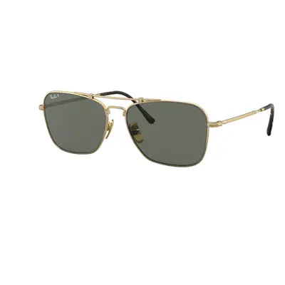 Ray-Ban Unisex Sunglass RB8136M Caravan Titanium - Frame color: Gold, Lens color: G-15 Green