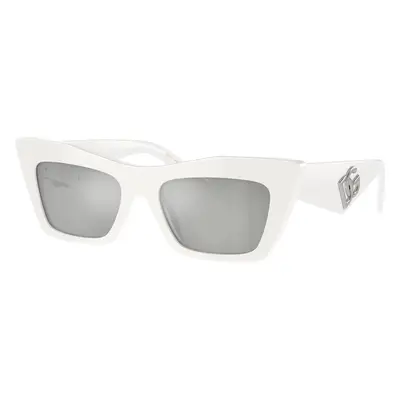 Dolce&Gabbana Woman Sunglass DG4435 - Frame color: White, Lens color: Clear Mirror Silver