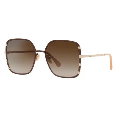 Chloé Woman Sunglass CH0143S - Frame color: Gold Clear, Lens color: Brown