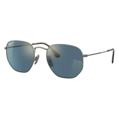 Ray-Ban Unisex Sunglass RB8148 Hexagonal Titanium - Frame color: Gunmetal, Lens color: Polarize