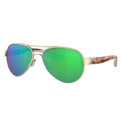 Costa Unisex Sunglass 6S4006 Loreto - Frame color: Rose Gold, Lens color: Green Mirror