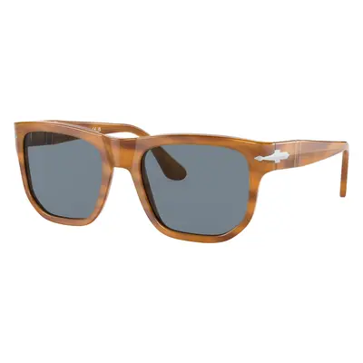 Persol Unisex Sunglass PO3306S - Frame color: Striped Brown, Lens color: Light Blue