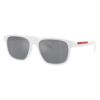 Prada Linea Rossa Man Sunglass PS 06YS - Frame color: White Rubber, Lens color: Light Blue Mirr