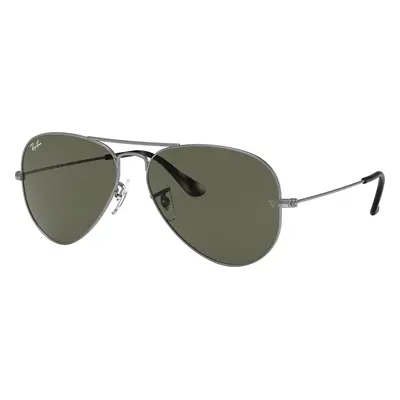 Ray-Ban Unisex Sunglass RB3025 Aviator Classic - Frame color: Grey, Lens color: G-15 Green