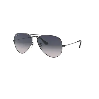 Ray-Ban Unisex Sunglass RB3025 Aviator Gradient - Frame color: Gunmetal, Lens color: Blue/Grey