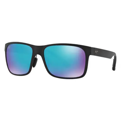 Maui Jim Unisex Sunglass Red Sands - Frame color: Black Matte, Lens color: Blue Hawaii Mirror P