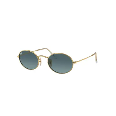 Ray-Ban Unisex Sunglass RB3547 Oval Metal - Frame color: Arista Gold, Lens color: Blue Gradient