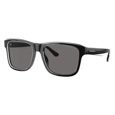 Emporio Armani Man Sunglass EA4208 - Frame color: Shiny Black/Top Crystal, Lens color: Dark Gre