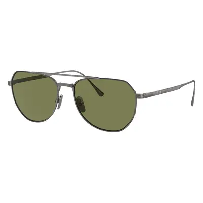 Persol Unisex Sunglass PO5003ST - Frame color: Pewter, Lens color: Green