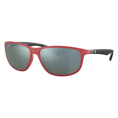 Ray-Ban Unisex Sunglass RB4394M Scuderia Ferrari Collection - Frame color: Red, Lens color: Gre