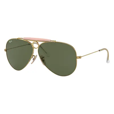 Ray-Ban Unisex Sunglass RB3138 Shooter - Frame color: Arista Gold, Lens color: G-15 Green