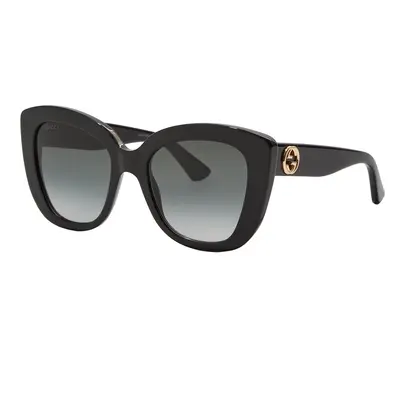 Gucci Woman Sunglass GG0327S - Frame color: Shiny Black, Lens color: Grey Gradient