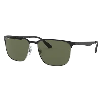 Ray-Ban Unisex Sunglass RB3569 - Frame color: Black On Silver, Lens color: G-15 Green