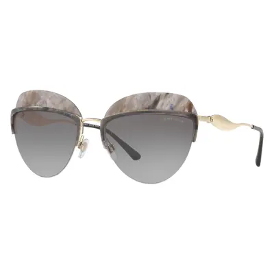 Giorgio Armani Woman Sunglass AR6061 - Frame color: Striped Grey, Lens color: Grey Gradient