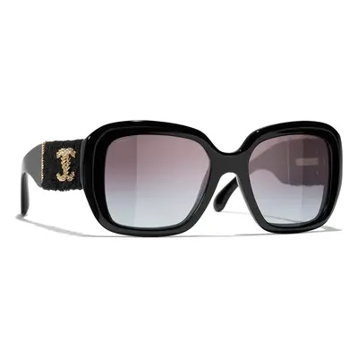 Chanel Woman Sunglass Square Sunglasses CH5512 - Frame color: Black, Lens color: Grey