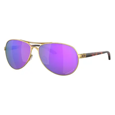 Oakley Woman Sunglass OO4079 Feedback - Frame color: Satin Gold, Lens color: Prizm Violet Polar