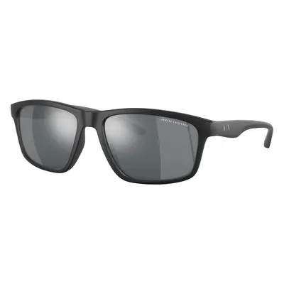 Armani Exchange Man Sunglass AX4122S - Frame color: Matte Black, Lens color: Light Grey Mirror 