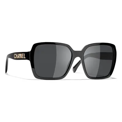 Chanel Woman Sunglass Square Sunglasses CH5408 - Frame color: Black, Lens color: Grey