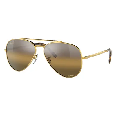 Ray-Ban Unisex Sunglass RB3625 New Aviator - Frame color: Gold, Lens color: Silver/Brown