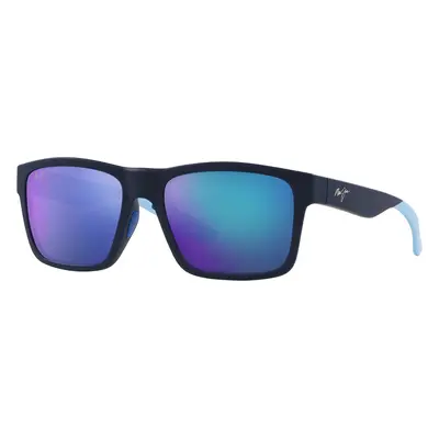 Maui Jim Unisex Sunglass The Flats - Frame color: Blue Multicolor, Lens color: Blue Mirror Pola