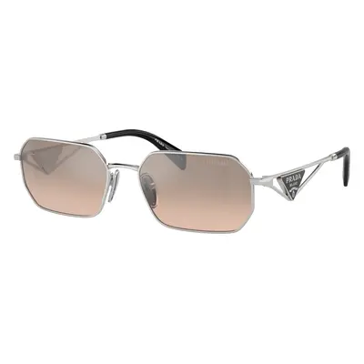 Prada Woman Sunglass PR A51S - Frame color: Pale Gold, Lens color: Brown Mirror Silver Gradient