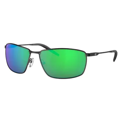 Costa Man Sunglass 6S6009 Turret - Frame color: Matte Black, Lens color: Green Mirror