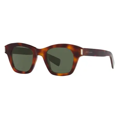 Saint Laurent Unisex Sunglass SL 592 - Frame color: Tortoise, Lens color: Green