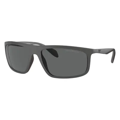 Emporio Armani Man Sunglass EA4212U - Frame color: Matte Grey/Rubber Brown, Lens color: Dark Gr