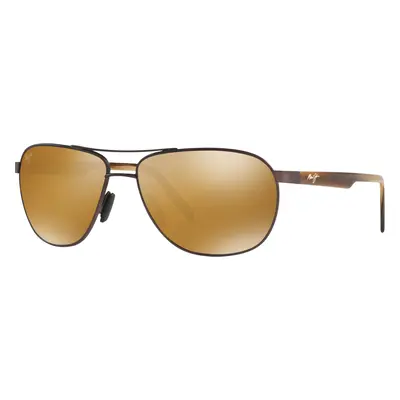 Maui Jim Unisex Sunglass 728 Castles - Frame color: Matte Chocolate, Lens color: HCLU+00AD Bron