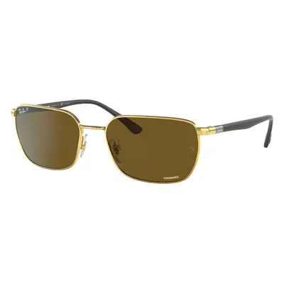 Ray-Ban Unisex Sunglass RB3684CH Chromance - Frame color: Arista Gold, Lens color: Brown