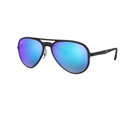 Ray-Ban Unisex Sunglass RB4320CH Chromance - Frame color: Black, Lens color: Blue