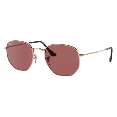 Ray-Ban Unisex Sunglass RB3548N Hexagonal Flat Lenses - Frame color: Rose Gold, Lens color: Vio