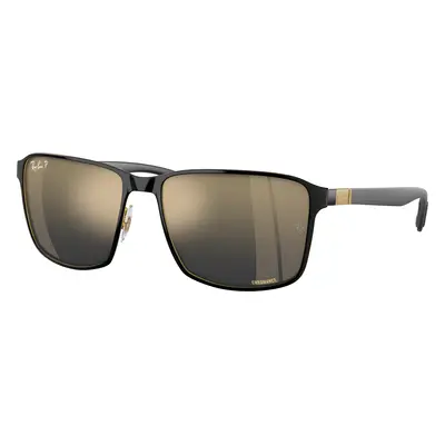 Ray-Ban Unisex Sunglass RB3721CH Chromance - Frame color: Black On Gold, Lens color: Blue/Gold