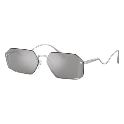 Emporio Armani Woman Sunglass EA2136 - Frame color: Matte Silver, Lens color: Light Grey Mirror