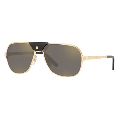 Cartier Unisex Sunglass CT0165S - Frame color: Gold, Lens color: Grey