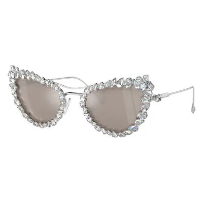 Swarovski Woman Sunglass SK7011 - Frame color: Silver, Lens color: Clear Mirror Real Platinum