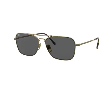 Ray-Ban Unisex Sunglass RB8136 Caravan Titanium - Frame color: Antique Gold, Lens color: Grey